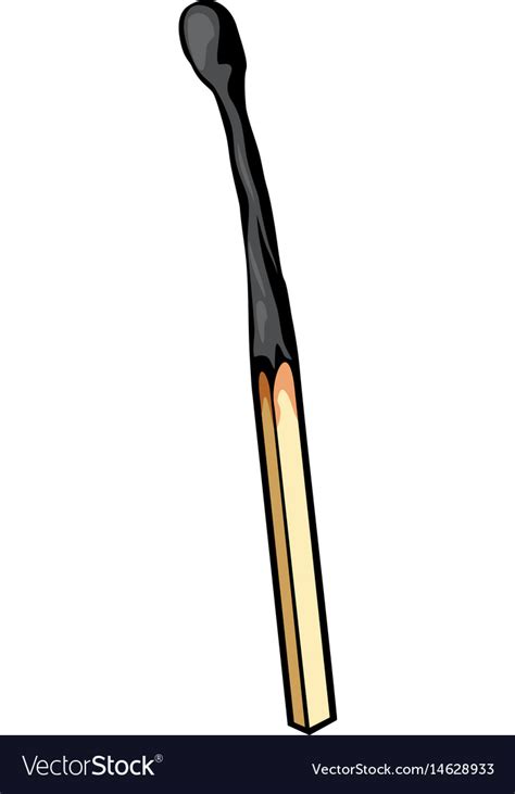 Burnt match stick Royalty Free Vector Image - VectorStock