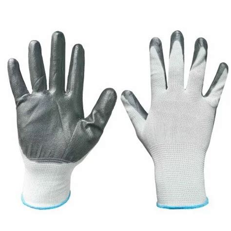 BBI White Grey Nitrile Coated Gloves Powder Free At Rs 25 Pair In Bilaspur