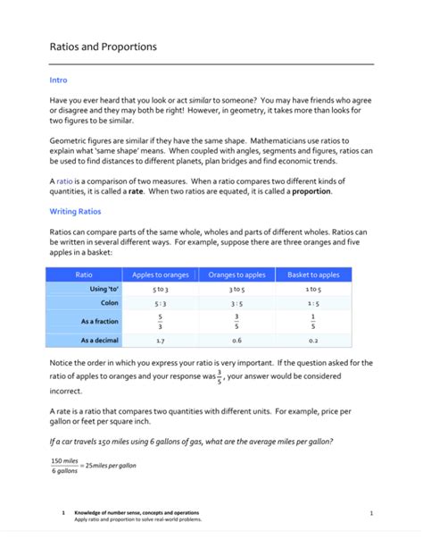 Ratios and Proportions