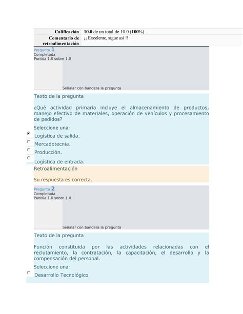 Semana 6 Examen Gestion En Procesos De Negocio Calificación 10 De Un Total De 10 100