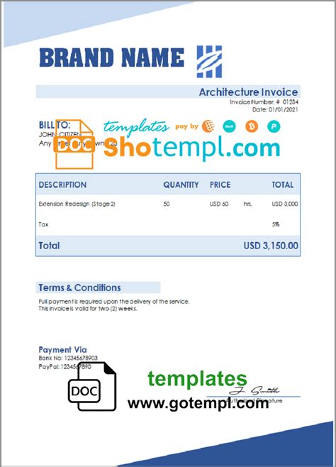 Built Behold Universal Multipurpose Invoice Template In Word And Pdf