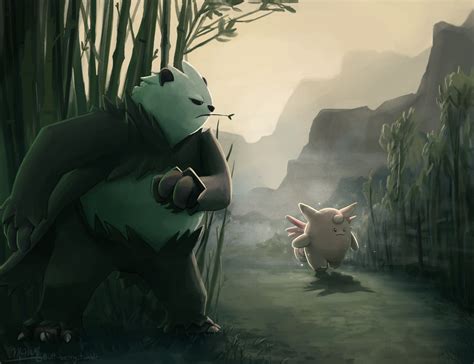 Clefable And Pangoro Pokemon Drawn By Mcgmark Danbooru