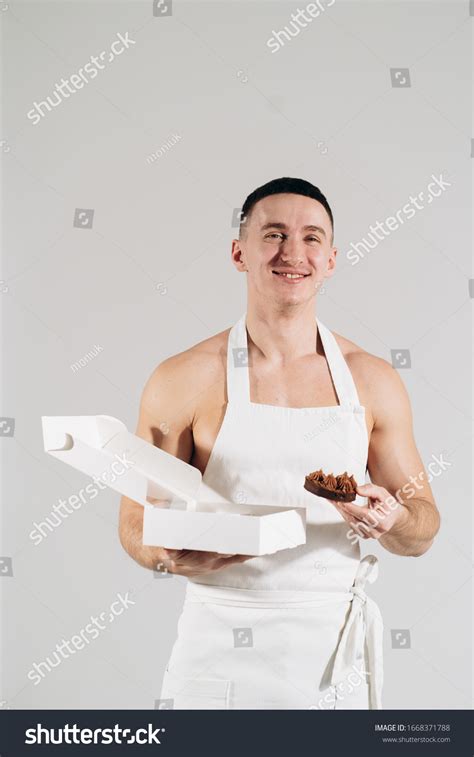 Man Man Naked Torso Apron Gives Stock Photo Shutterstock