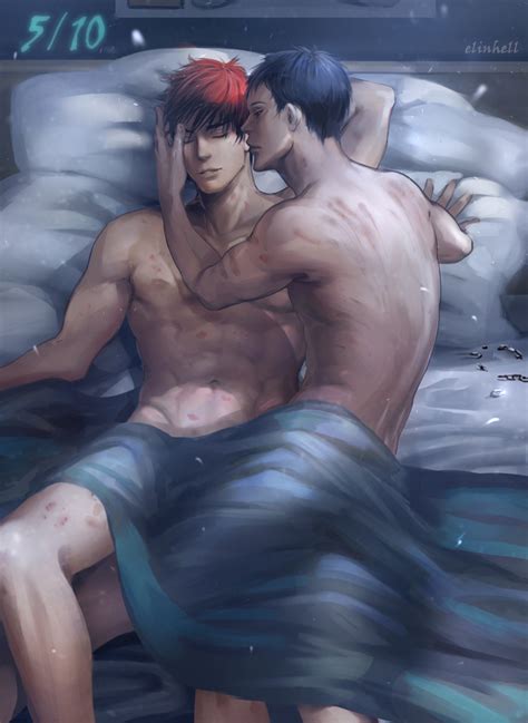 Rule 34 2boys Abs After Sex Aomine Daiki Elinhell Gay Kagami Taiga Kissing Kuroko No Basuke