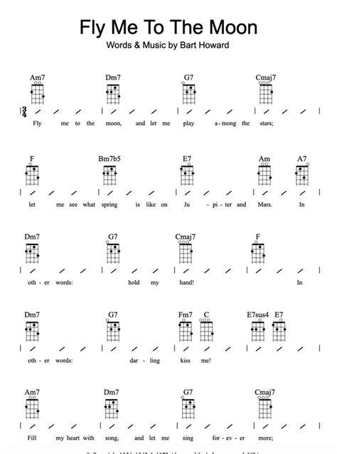 Fly Me To The Moon Ukulele Chords Songs Ukulele Chords Ukulele