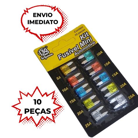 Kit Fusivel Automotivo Lamina Mini 10 Peça 5 10 15 20 25 30a Shopee