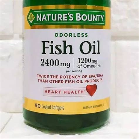 Jual Natures Bounty Fish Oil 2400mg Omega3 1200mg Isi 90 Softgels