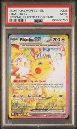 Pokemon Tcg Surging Sparks Pikachu Ex 238191 Sir Psa 9 Ebay