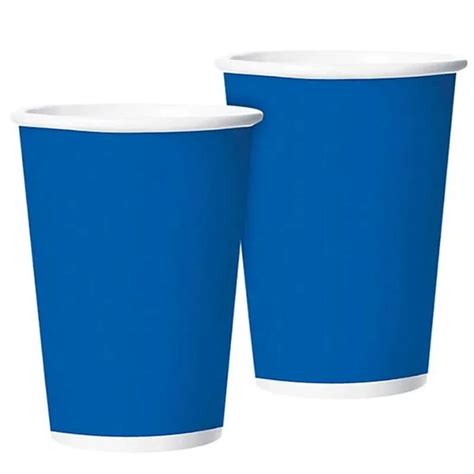 Copo De Papel Liso Azul 250ml 10 Unidades Alegra Festa Artigos