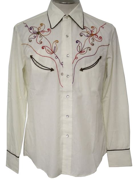 Kennington 70 S Vintage Western Shirt 70s Kennington Mens Ivory