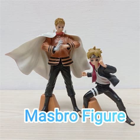 Action Figure Anime Naruto Hokage Naruto With Uzumaki Boruto Set Of