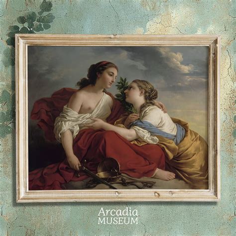 Renaissance Lesbian Couple Print Subtle Wlw Vintage Art Etsy
