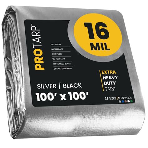 Protarp 100 Ft X 100 Ft Silver Waterproof Commercial Polyethylene 16