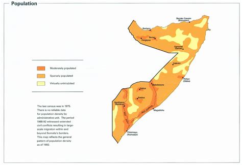 Somalia Population Density Map - Somalia • mappery