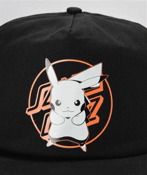 Pokemon Santa Cruz Pikachu Black Snapback Hat Halby S