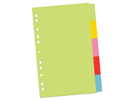 Cardboard divider A4, color, 5/set - EU Supplies