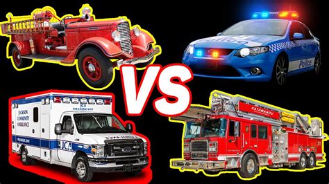 Usa Vs Old Usa Police Ambulance Fire Truck Siren Horn Sound