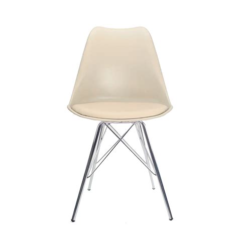 Cadeira De Cozinha Saar Cromada E Nude