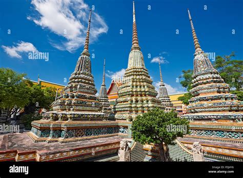 Pagodas Of The Wat Pho Temple Bangkok Thailand Stock Photo Alamy