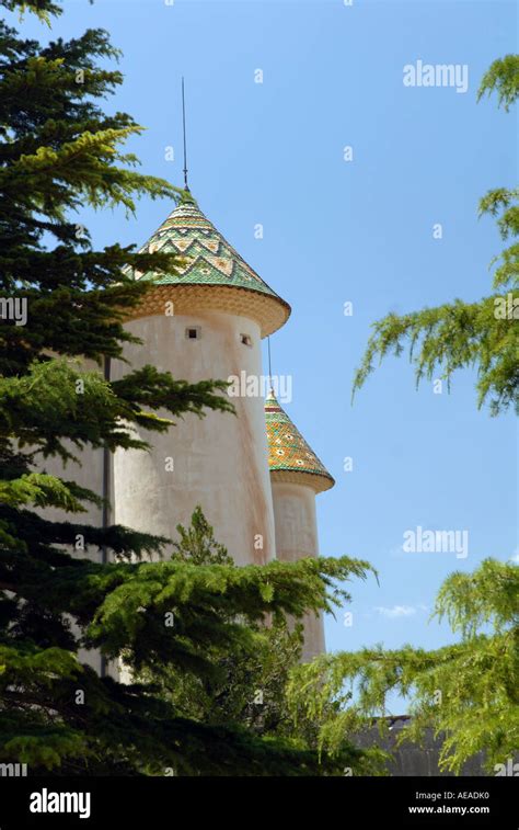 Chateau At Town Of Aiguines Provence France Stock Photo Alamy