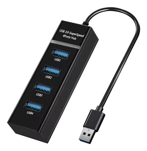 Hub 4 Puertos Multi Usb 3 0 Indicador Luz Led Adaptador Cuotas Sin