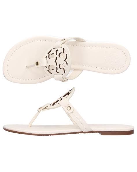 Tory Burch Leather Flip Flops Miller In White Lyst