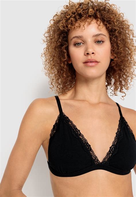 Lascana Lscn By Lascana Bralette Soutien Gorge Triangle Blacknoir Zalandofr