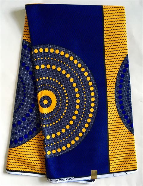 African Print Fabric Ankara Blue And Marigold House Of Etsy