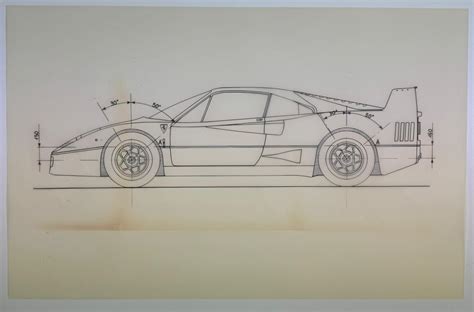 Collector Studio - Fine Automotive Memorabilia - 1987 Ferrari F40 blueprint