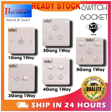 1 Gang 2 Gang 3 Gang 4 Gang 5 Gang 1way Switch Socket Sirim Shopee Malaysia