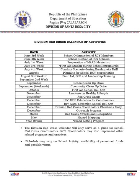 Red Cross Activities Pdf
