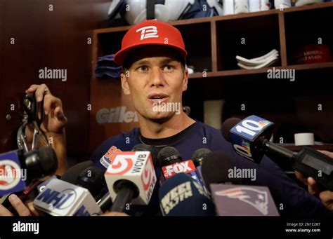 New England Patriots Quarterback Tom Brady Speaks With Reporters In The