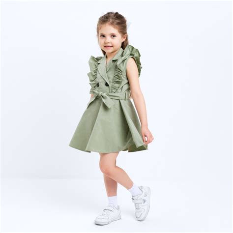 Платье детское двубортное KAFTAN, р. 32 (110-116 см), оливковый Танцы ...