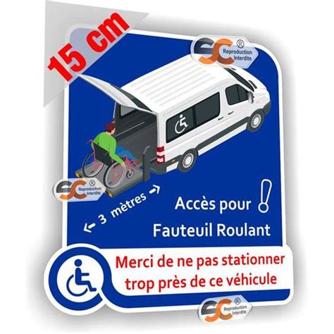 Sticker Autocollant Handicap V Hicule Quip D Une Rampe D Acc S