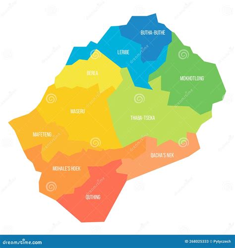 Lesotho Political Map Of Administrative Divisions Cartoon Vector 27648 The Best Porn Website