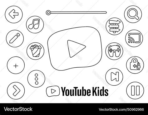 Youtube Kids Social Networks One Line Royalty Free Vector