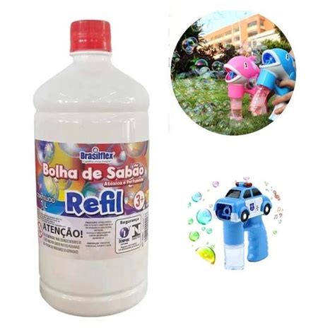 Refil Bubble Liquido Para Maquina De Fazer Bolhas De Sabão 1 Litro