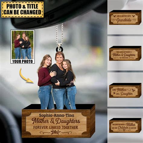 Mother And Daughters Forever Linked Together Personalized Car Hanging