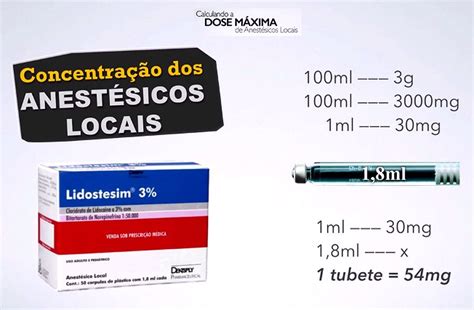 Anestesia Dental C Lculo De Dose Maxima De Anest Sicos Locais Em