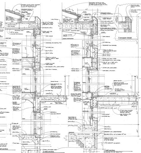 An Architectural Drawing Shows The Details For A Building That Is Being