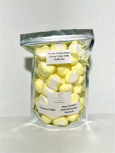 Freeze Dried Lemon Creme Salt Water Tasty Taffy Puffs Party Snacks Made Fresh Etsy