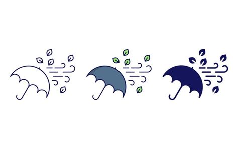 Premium Vector Umbrella Wind Vector Icon