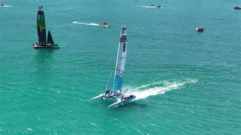 United States Sail Grand Prix 2022 Chicago Racing Hydrofoils Off Navy