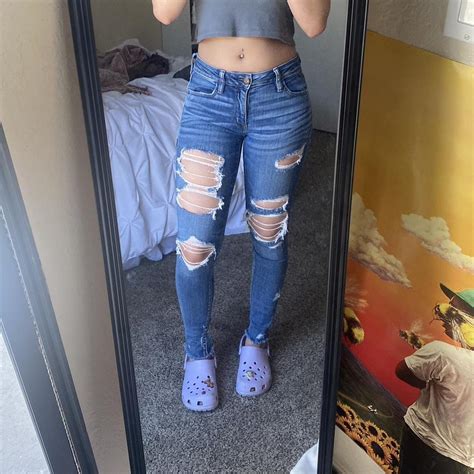 American Eagle Skinny Ripped Jeans Size 2 Great Depop