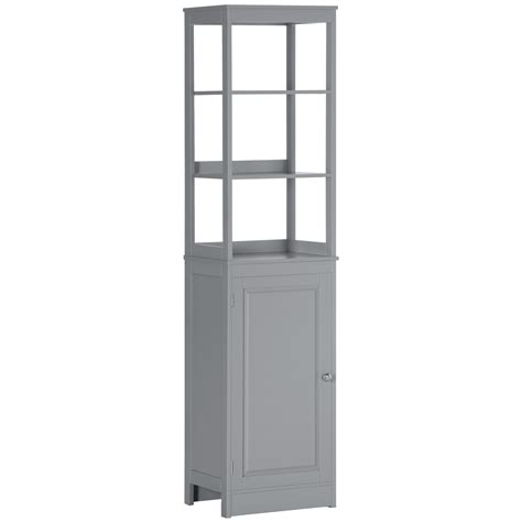 Kleankin Bathroom Tall Linen Cabinet Freestanding Bathroom Storage Cabinet Organizer Tower With