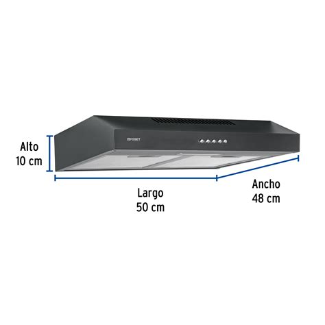 Ficha Tecnica Campana Extractora 50 Cm Empotrable Negra Foset