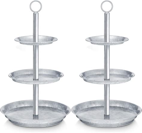 Umigy 2 Packs Galvanized 3 Tier Stand Farmhouse 3 Tier