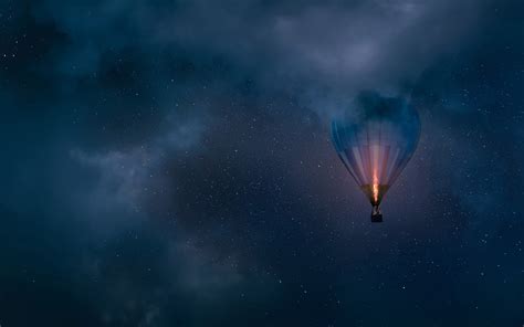 1920x1200 Resolution Dark Night In Air Balloon 1200p Wallpaper