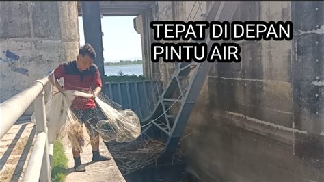 JALA IKAN TEPAT DI DEPAN PINTU AIR DAPAT IKAN BABON NETS FISHING