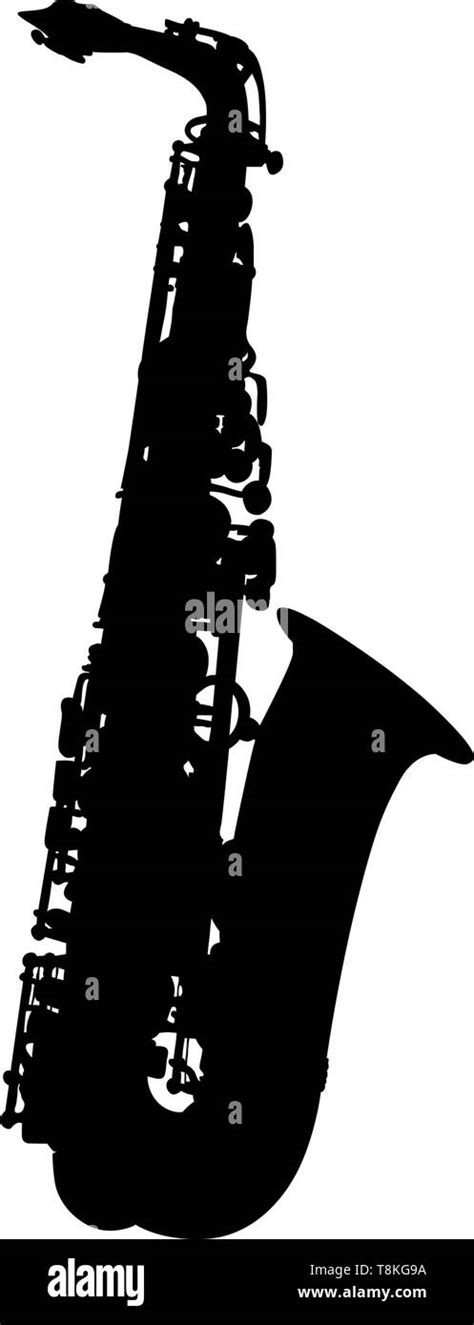 Saxophon Wind Musical Instrument Silhouette Vector Illustration Stock